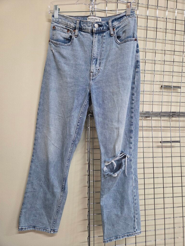 Womens Abercrombie & Fitch The Ankle Straight Ultra High Rise Jeans