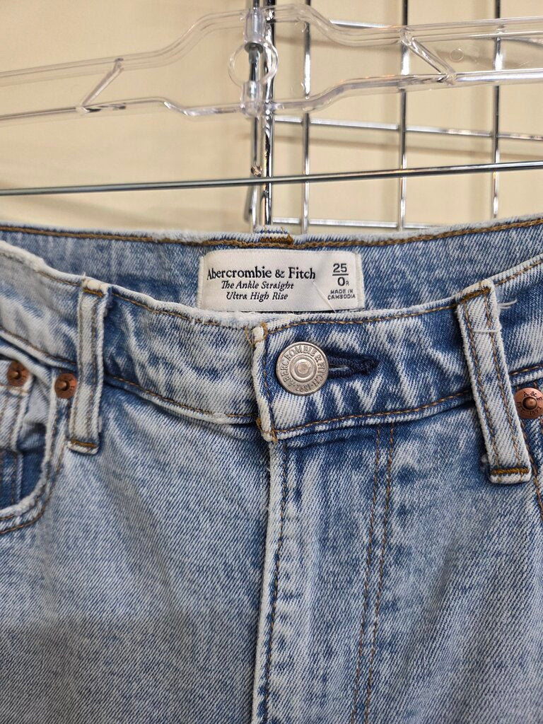 Womens Abercrombie & Fitch The Ankle Straight Ultra High Rise Jeans