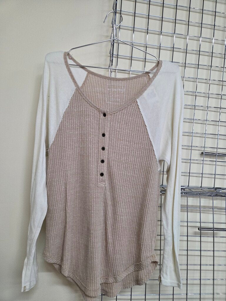 Womens We The Free (Free People) Colorblock Waffle Knit Henley Shirt