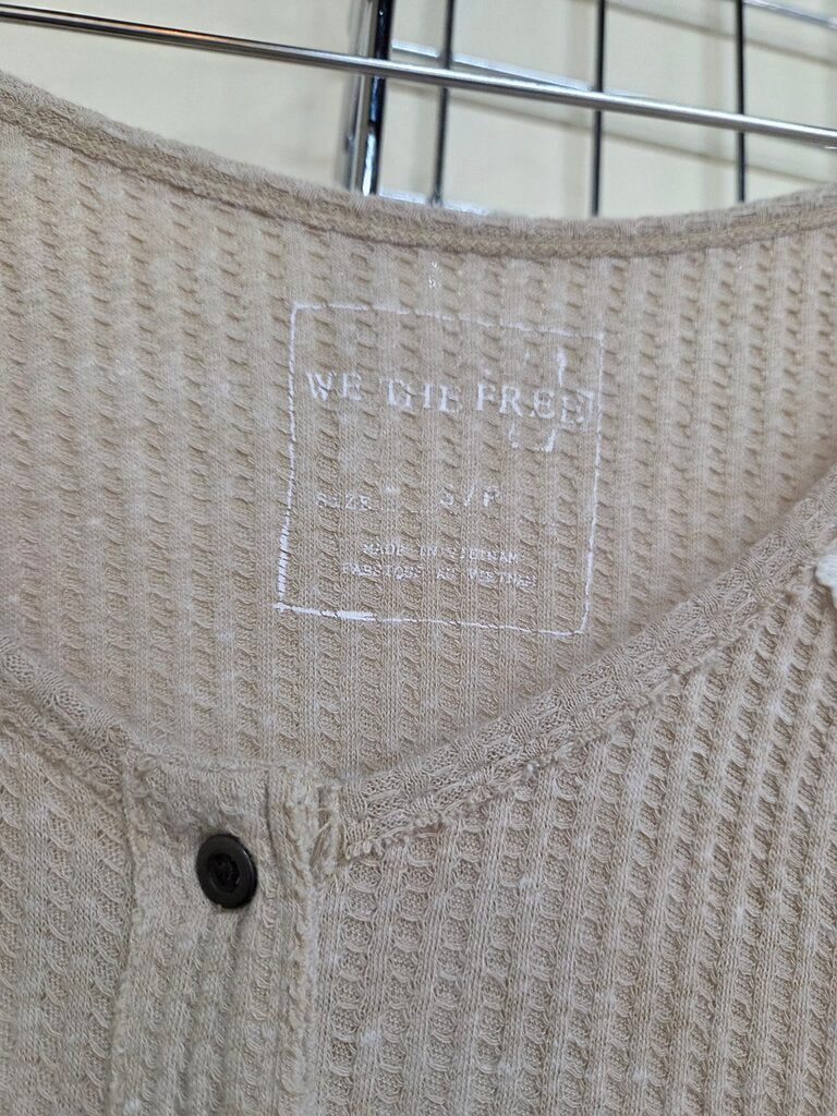 Womens We The Free (Free People) Colorblock Waffle Knit Henley Shirt