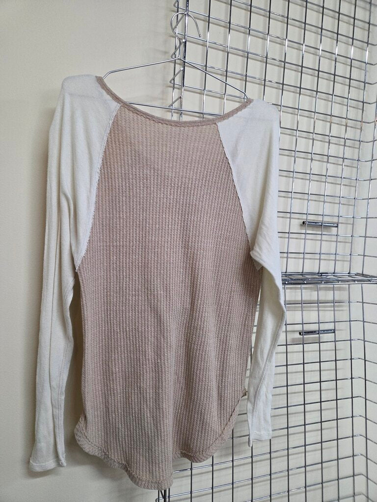 Womens We The Free (Free People) Colorblock Waffle Knit Henley Shirt