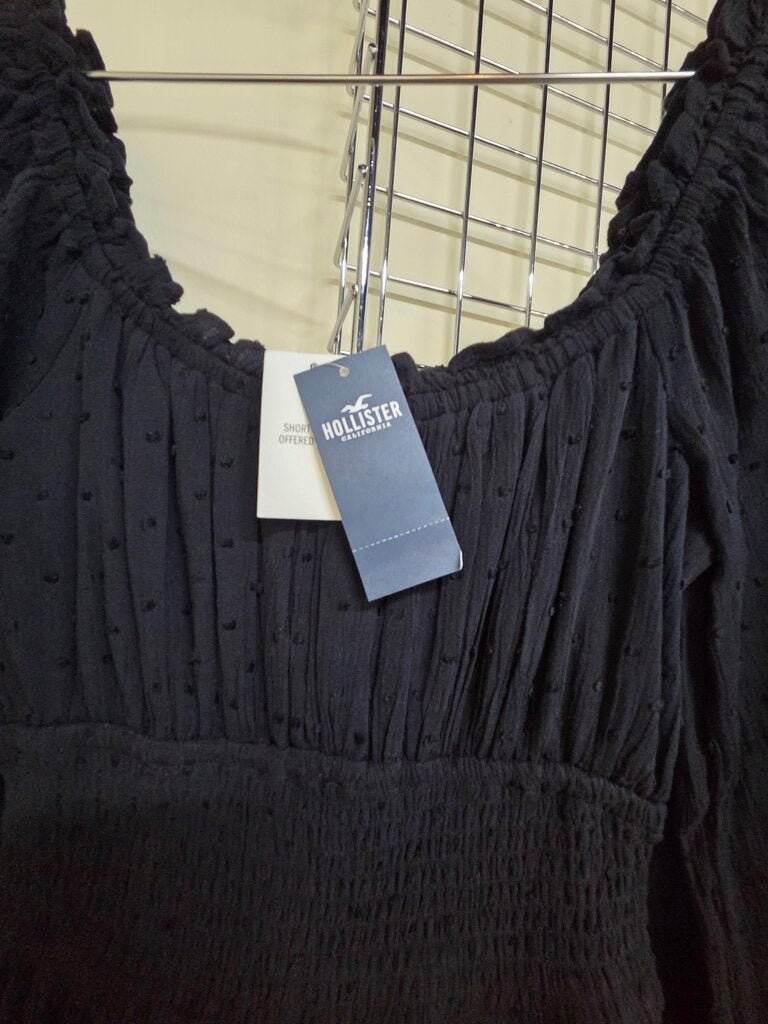 Womens Hollister long sleeve smocked clip-dot Romper