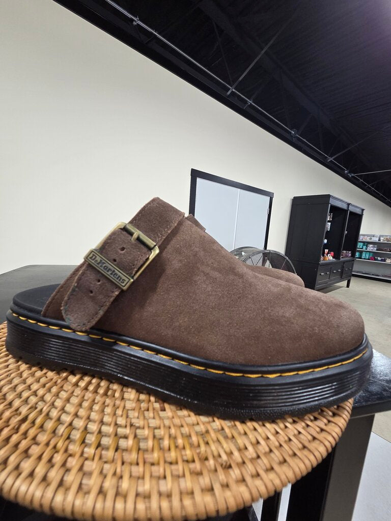 NWT Dr. Marten Brookline Mule Dark Brown Suede Shoes Men's Size 8 - Compare at $150 retail