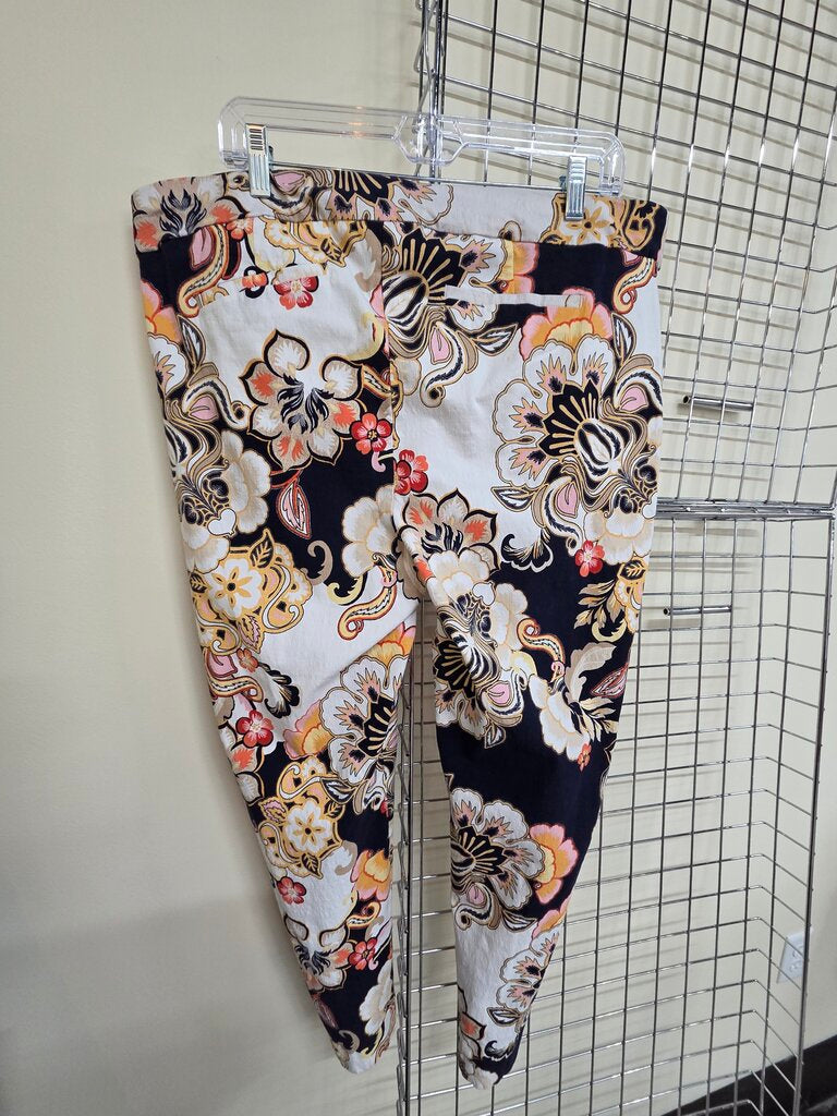 Women's Chico Floral Printed Stretch Pants sz 18