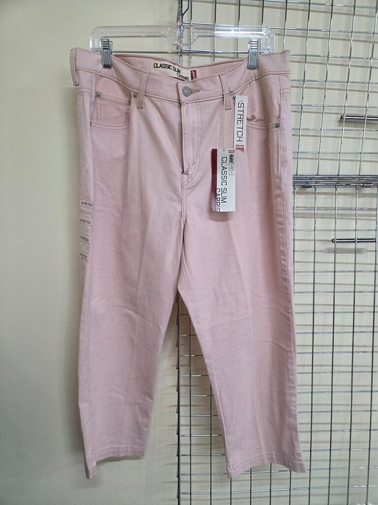 Women's Levi Stretch Classic Slim Pink Capris sz 16