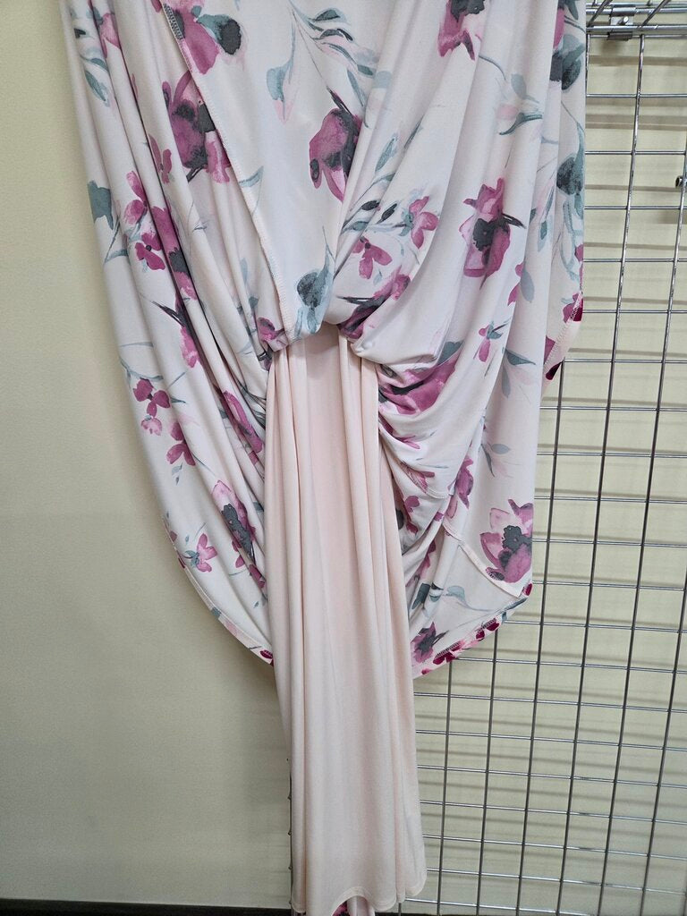 Ralph Lauren blush pink watercolor floral wrap dress sz 16