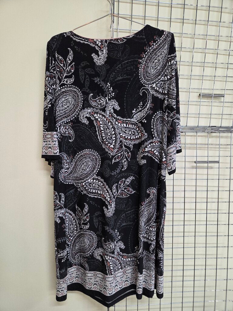 Lane Bryant black & white Paisley Print dress sz 16