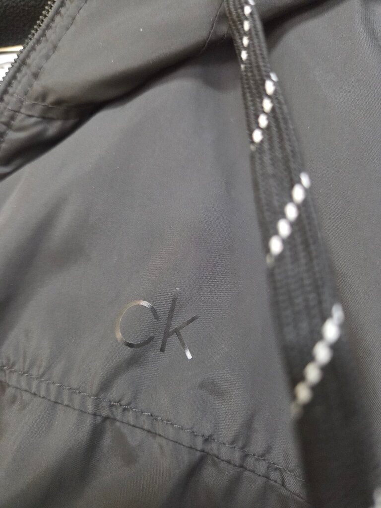 Womens Calvin Klein black hooded windbreaker jacket