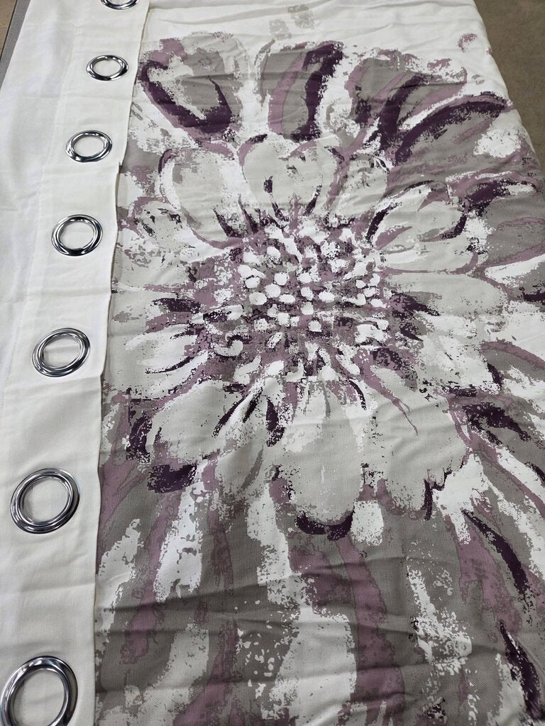 Curtains- 1 Pair Purple White Flower. Each panel is 85LX49W