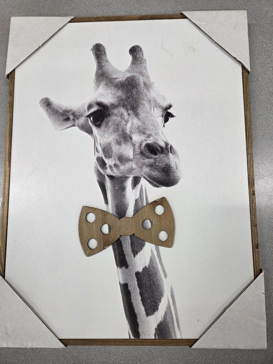 Giraffe Wall with Wood Frame Wall hanging