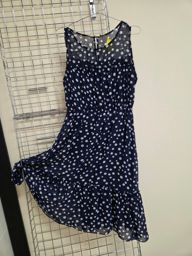 Chetta B Navy/White Polka Dot Dress
