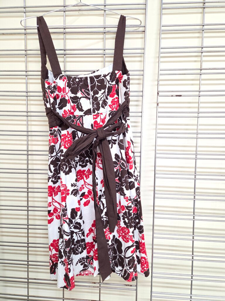 Women's Brown & Red Floral Dress