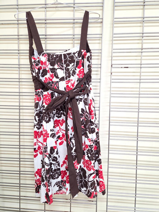 Brown & Red Floral Dress sz 16