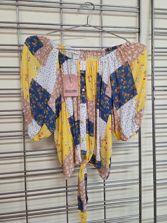 S/S PATCHWORK TOP
