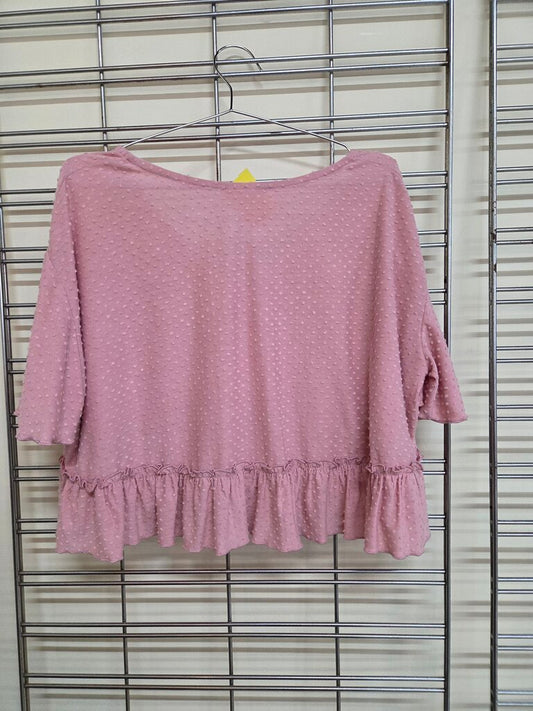 Womens swiss dot short sleeve blouse sz S