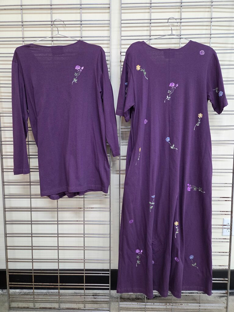 L.A. Artwear hand painted two piece Dress Set sz L