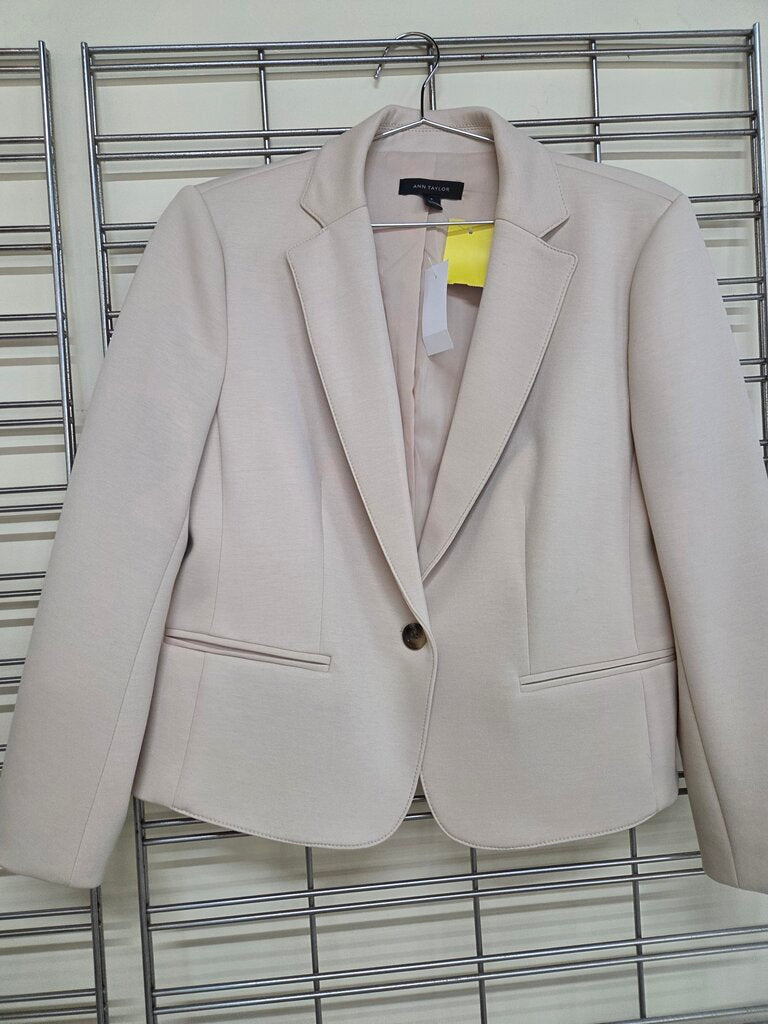 NWT Ann Taylor Beige Stretch Knit Blazer