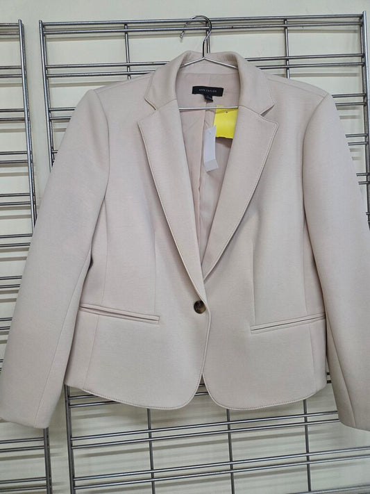 NWT Ann Taylor Beige Stretch Knit Blazer sz 8