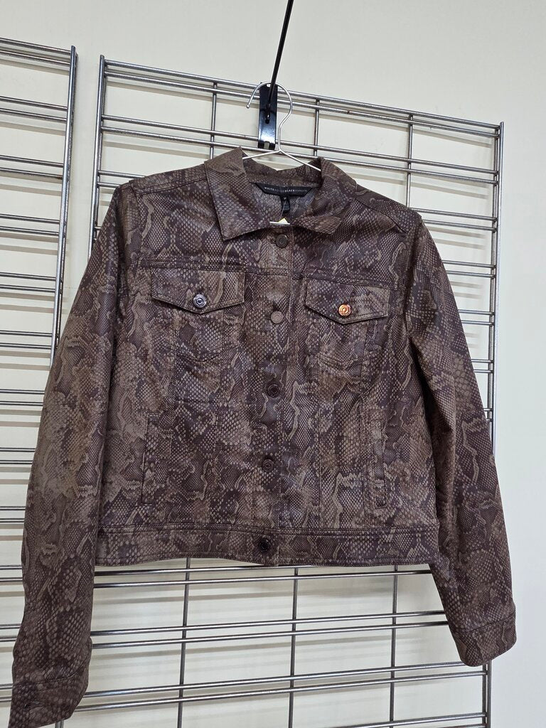 White House Black Market Faux Brown Snakeskin Jacket