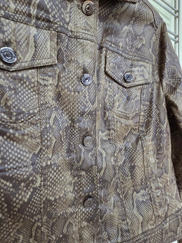White House Black Market Faux Brown Snakeskin Jacket
