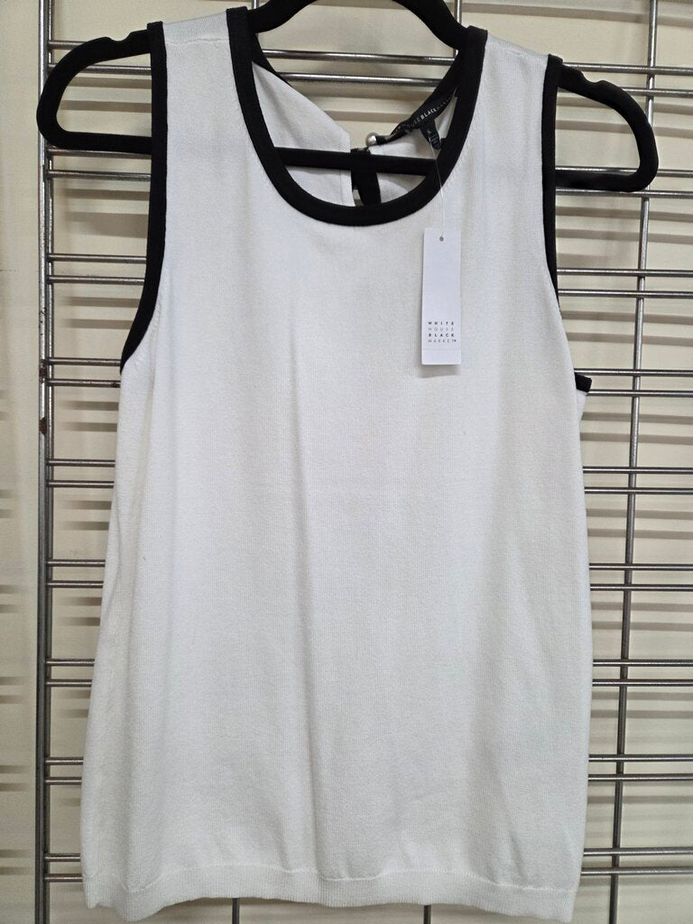 NWT-White House Black Market Ladies Knit Sleeveless Dress Top w/Pearl Decoration at neck