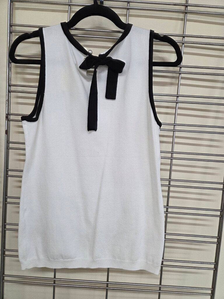 NWT-White House Black Market Ladies Knit Sleeveless Dress Top w/Pearl Decoration at neck