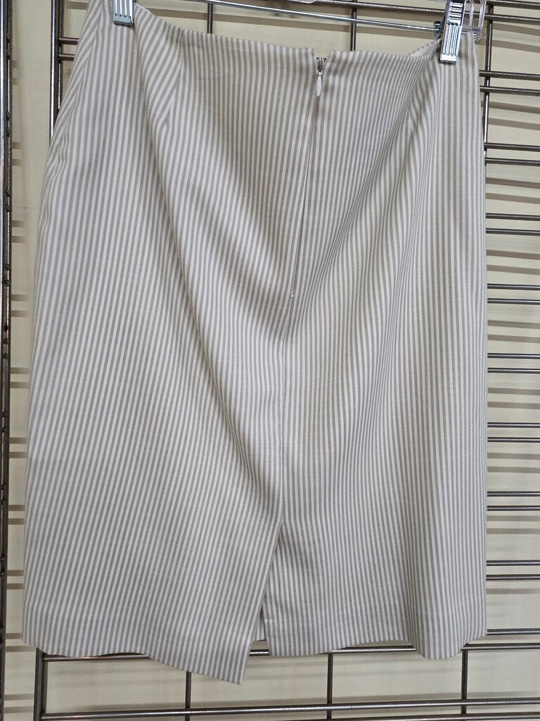 Alex Marie A-Line Skirt Beige/White Pin-Stripe