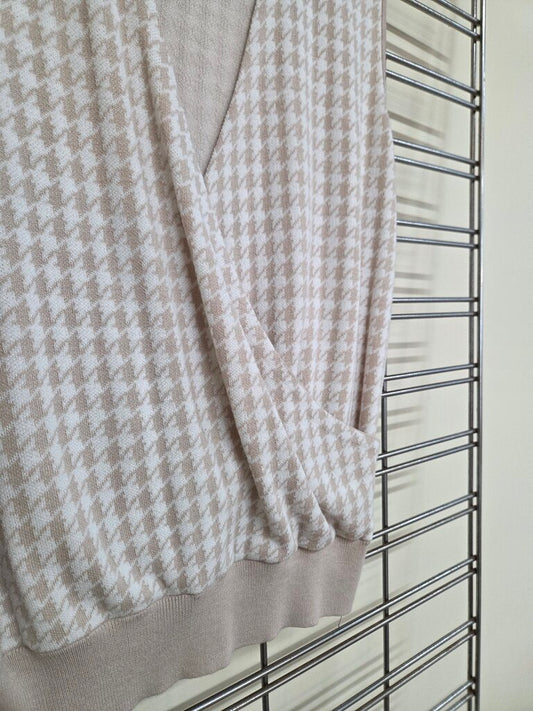 NWT Ann Taylor Banded Bottom Brown HoundsTooth Sleeveless Vest sz M