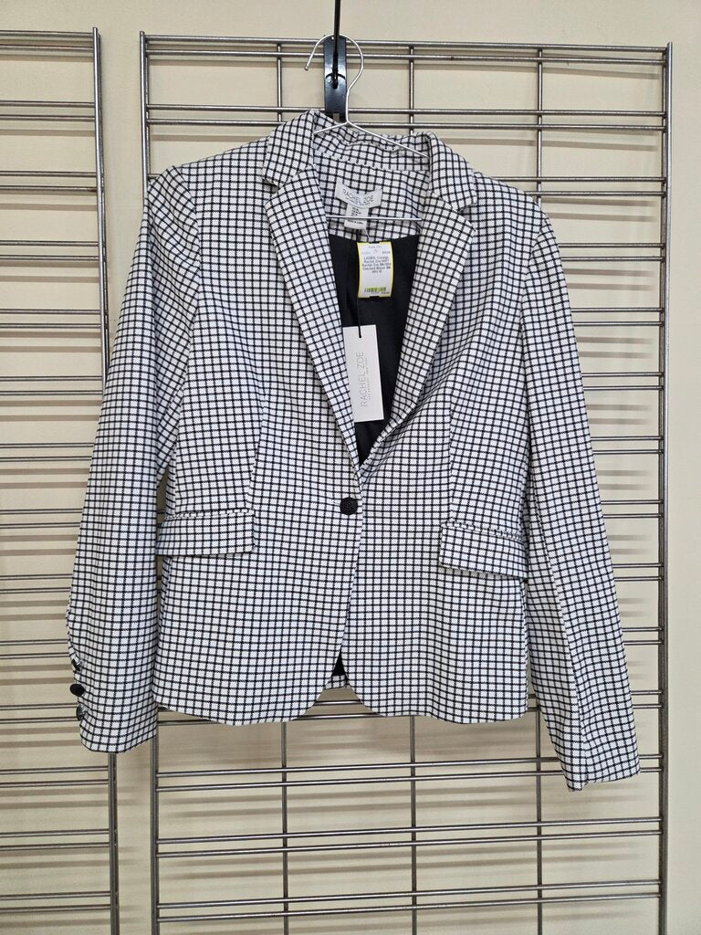 NWT Rachel Zoe Blk/Wht Checked Blazer