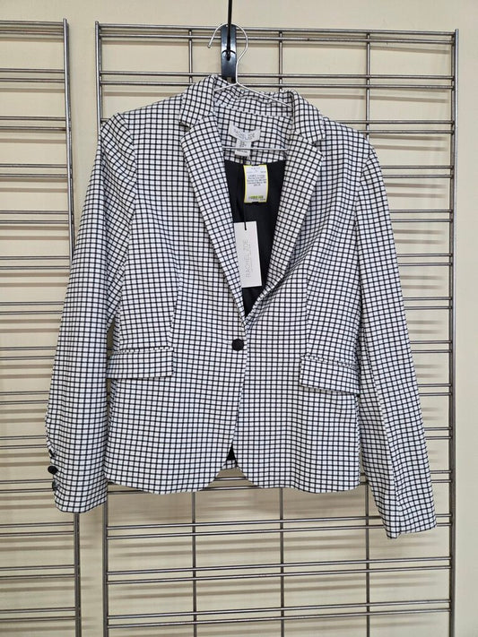 NWT Rachel Zoe Blk/Wht Checked Blazer sz M