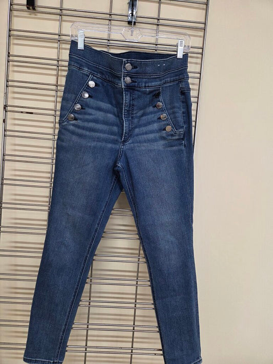 NWOT 'Express' Super High Rise Ankle Legging W/Sailor Style Zip and Button Fly sz 10R