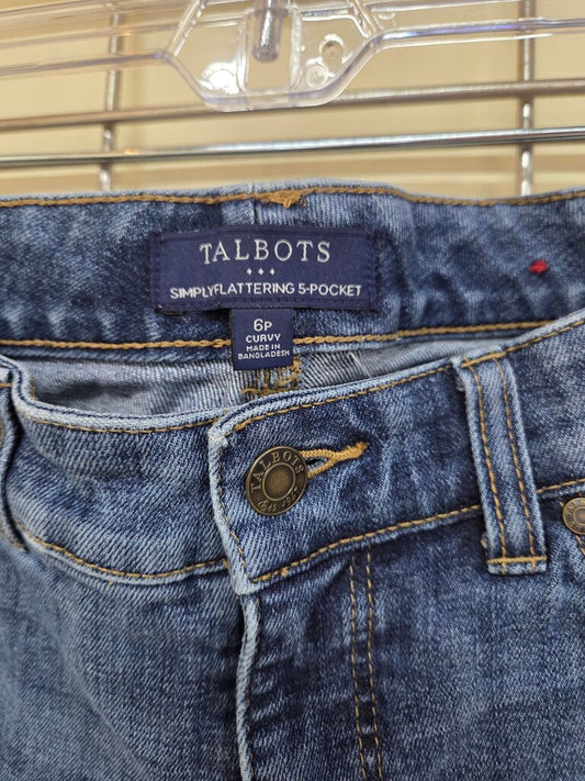 Talbots Simply Flattering 5-Pocket Unfinished Ankle Jean sz 6P