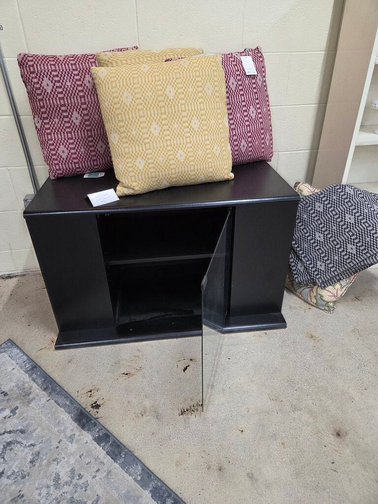 Small Glass Door Black Cabinet