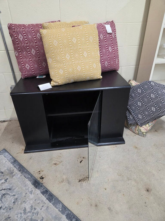 Small Glass Door Black Cabinet
