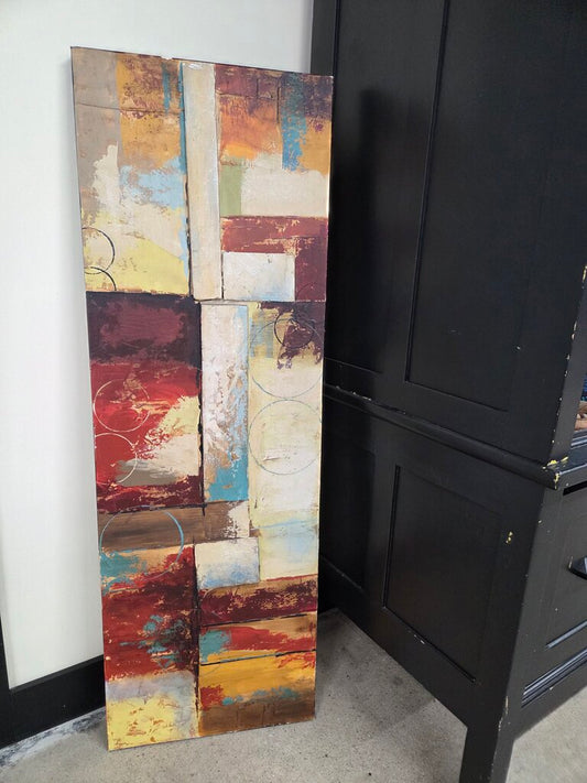 59" x 19.5" Abstract Canvas Painting
