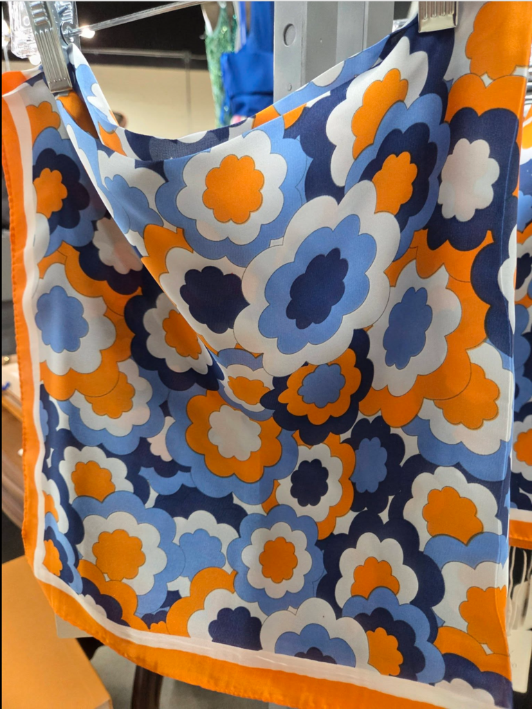 Fadivo New York Orange/Blue Floral Scarf
