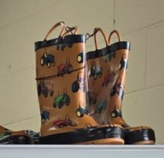 Child's Tractor Rain Boots Size 4