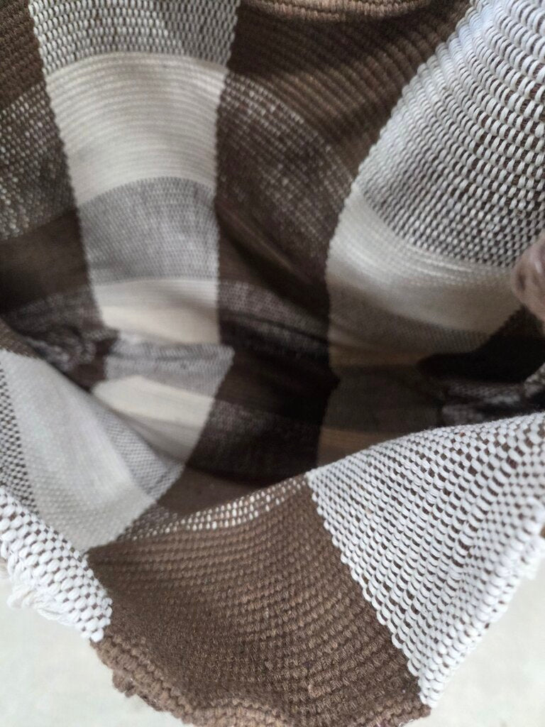 Jen & Co. Brown and White Large Plaid Handbag