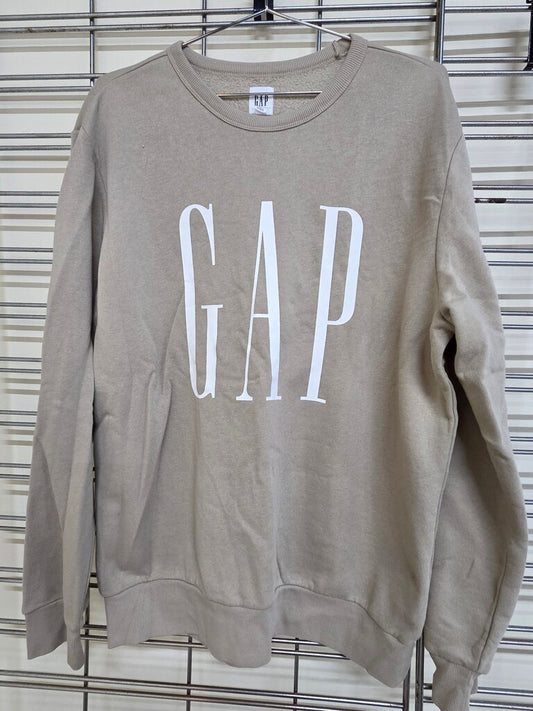 Womens GAP Khaki Colored Crew Neck Sweatshirt sz L