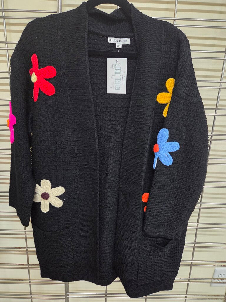 Black Flower Cardigan