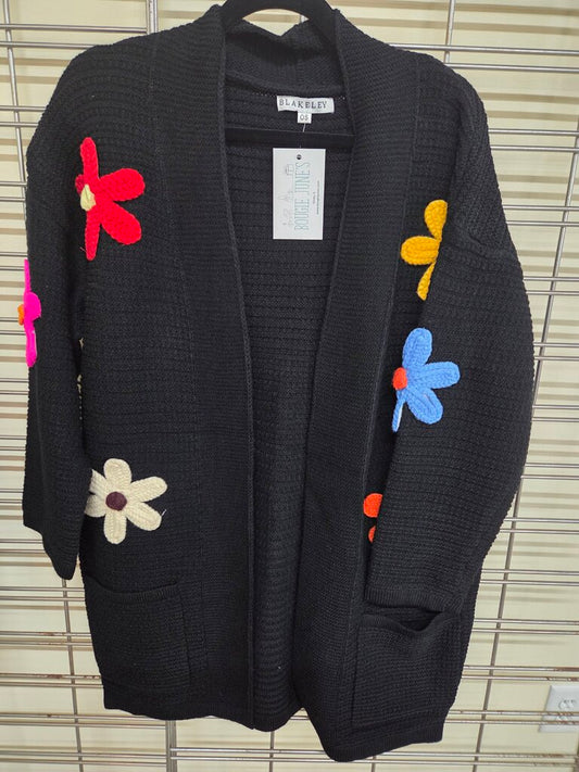 Black Flower Cardigan