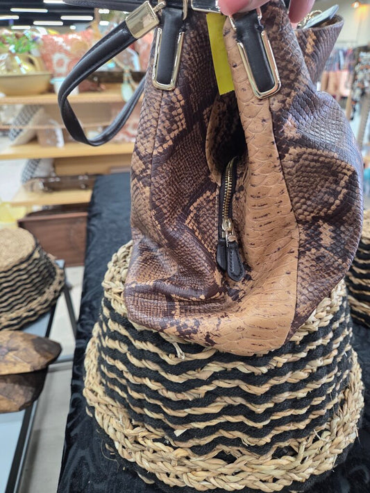Coach Madison Python Print Leather Phoebe Shoulder Bag in Tan Snakeskin
