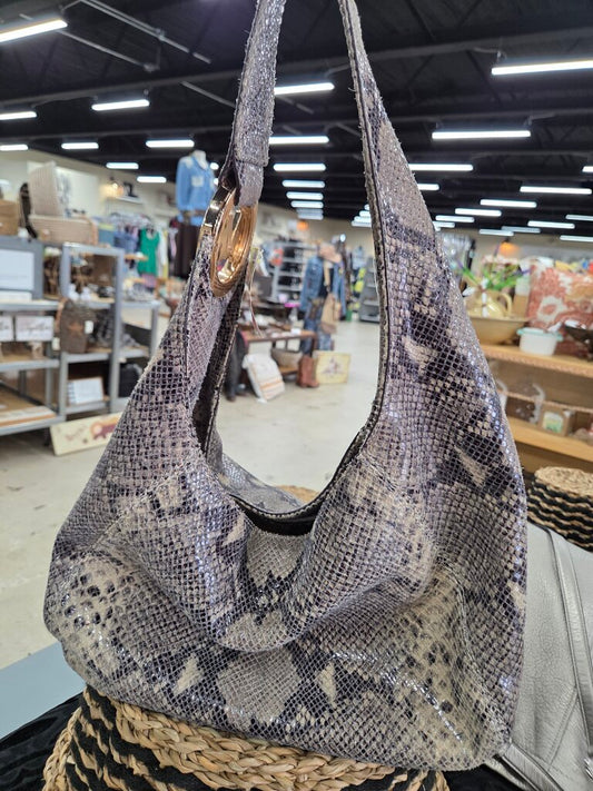Michael Kors Fulton Large Python-Embossed Leather Hobo Bag- Python/Snakeskin