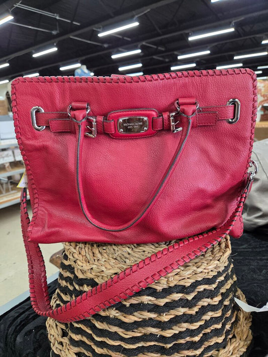 Michael Kors Hamilton Whipped Large East West Leather Tote in Red