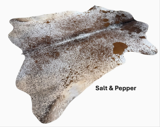 [Preorder] Cow Hide Rug, Salt & Pepper.  Order by 5/31.  See details.