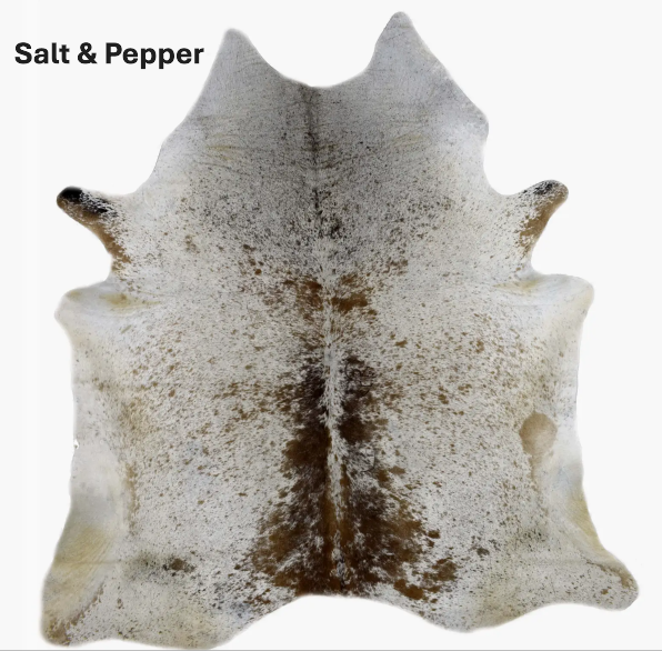 [Preorder] Cow Hide Rug, Salt & Pepper.  Order by 5/31.  See details.