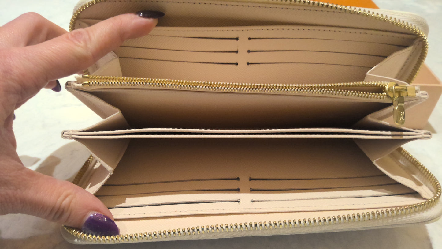 LV Monogram Wallet Brume Orange White Canvas