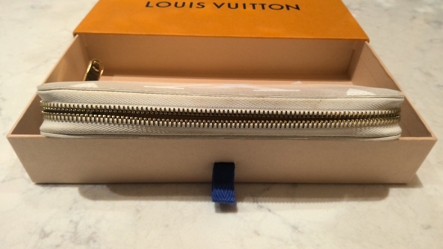 LV Monogram Wallet Brume Orange White Canvas