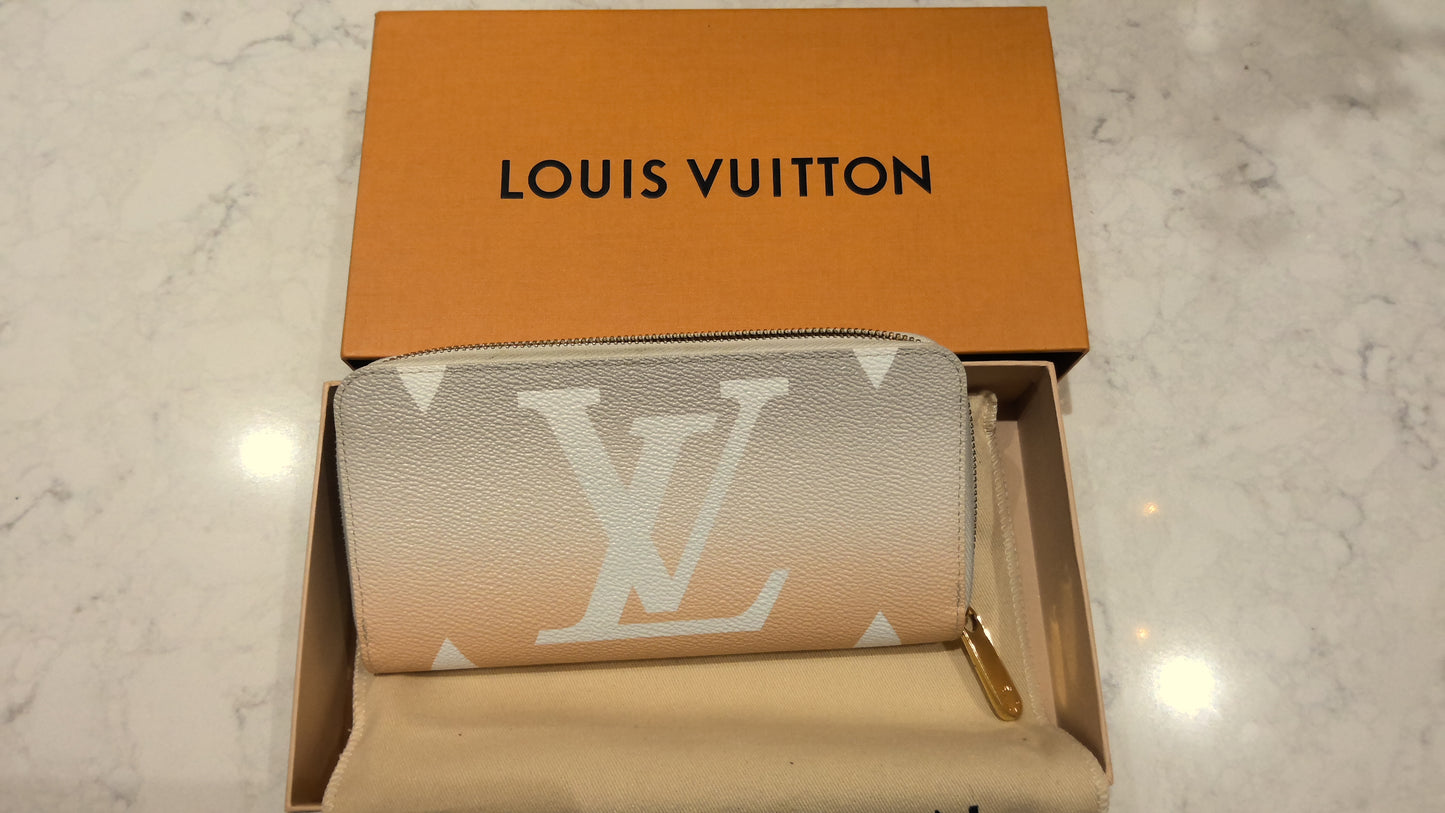 LV Monogram Wallet Brume Orange White Canvas