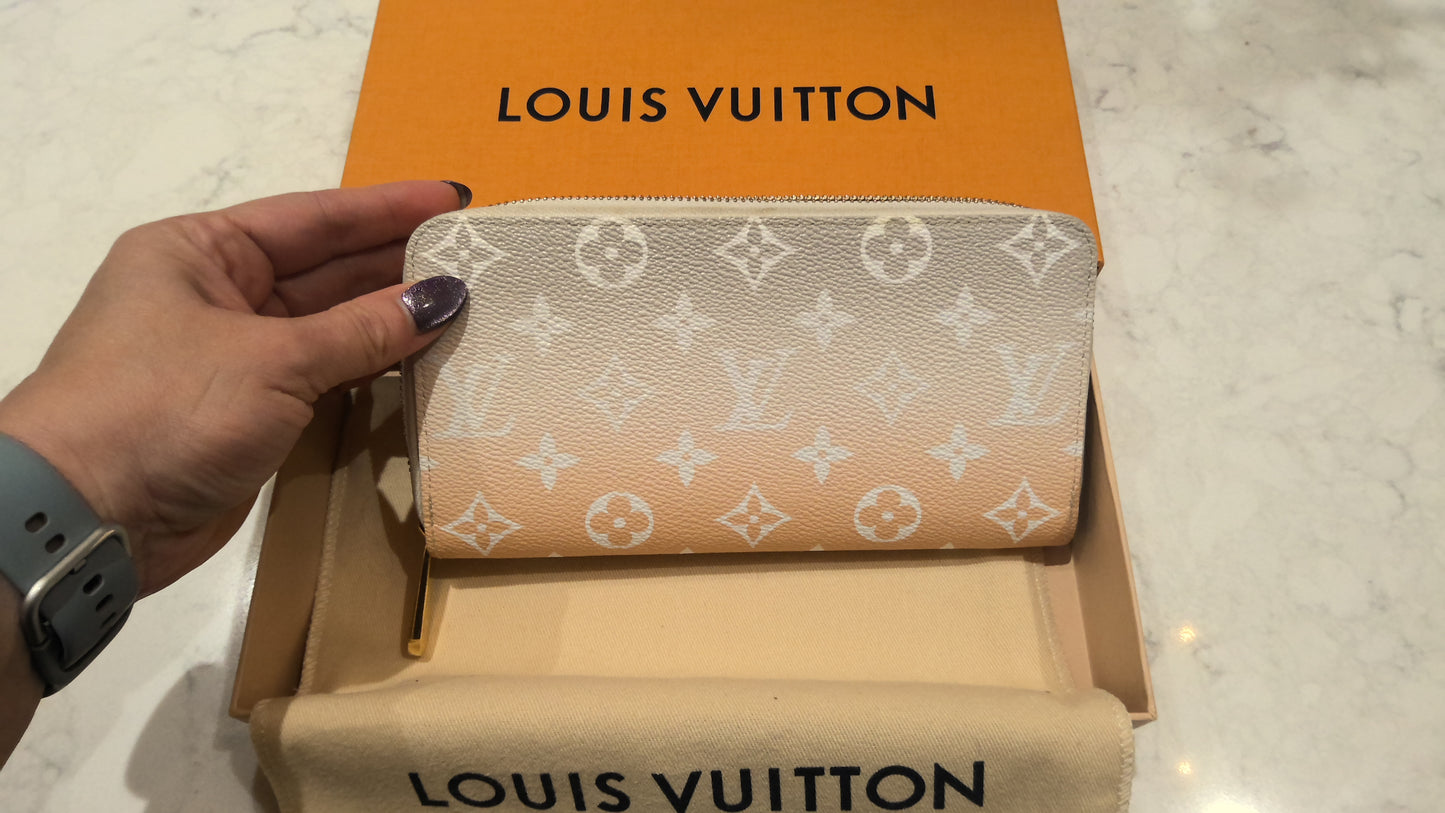 LV Monogram Wallet Brume Orange White Canvas